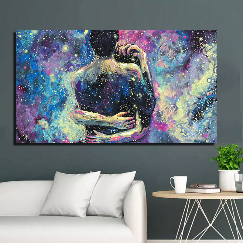 

Posters And Prints Abstract Painting Lover Hugging Wall Art Pictures For Living Room Canvas Painting Modern Decoration Unframed