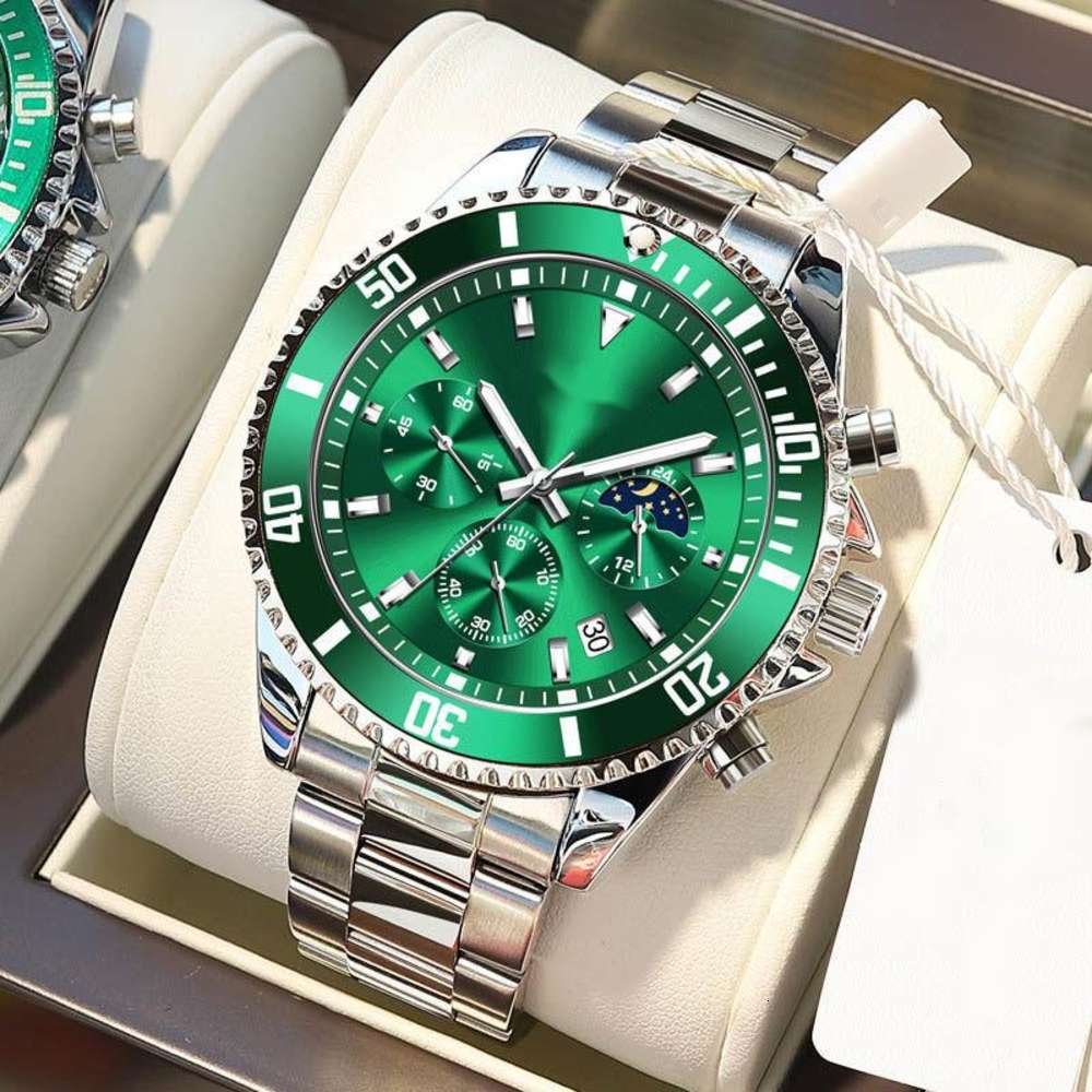 

Counter genuine automatic movement watch men's Green Water Ghost mechanical watch fashion waterproof luminous calendar steel band high grade