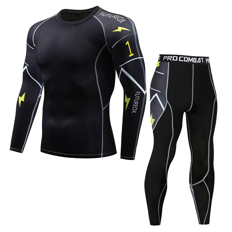 

New Model Thermal Underwear Men Sets Compression Sweat Qui Drying Long Johns fitness bodybuilding shapers, 2001b