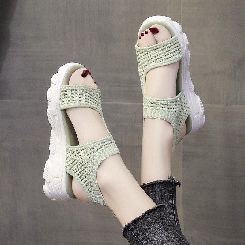 

Sandals Slip On Platform Women Soft Brethable Casual Summer Open Toe Shoes Comfortable Sandal, Yelllow