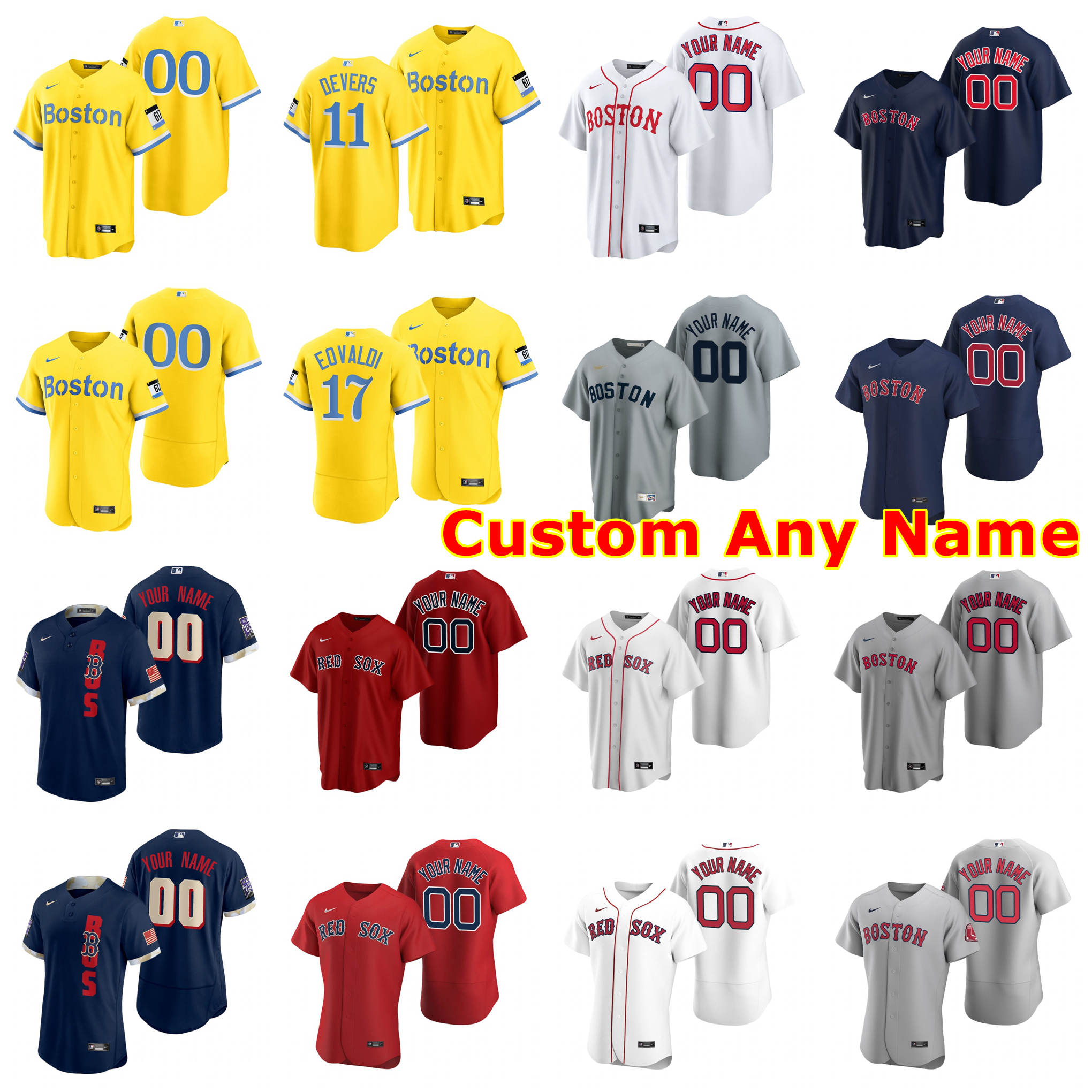 

2021 City Connect Boston Red Sox Baseball Jerseys Men Rafael Devers Jersey Xander Bogaerts J.D. Martinez Nathan Eovaldi Matt Barnes David Ortiz Custom Stitched, Men navy cool base