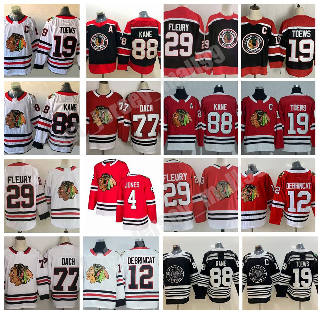 

2021 Reverse Retro Chicago Blackhawks 29 Marc-Andre Fleury Hockey Jerseys 77 Kirby Dach 19 Jonathan Toews 88 Patrick Kane Alex DeBrincat 4 Seth Jones Jersey Stitched, Colour 1