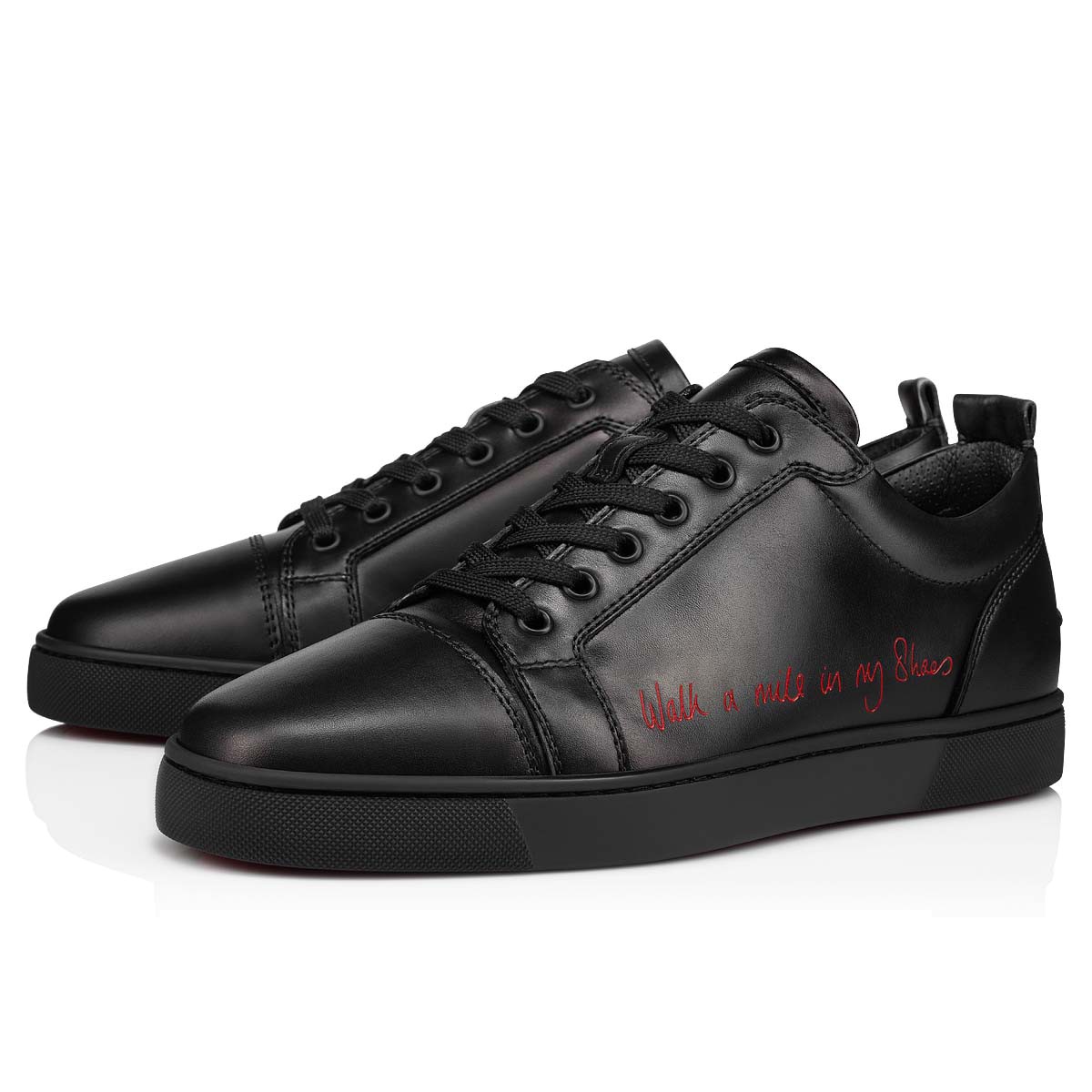 

Mens casual shoes luxury red bottoms sneaker orlato black genuine leather red sole homme sneakers low-tops trainers size35-47