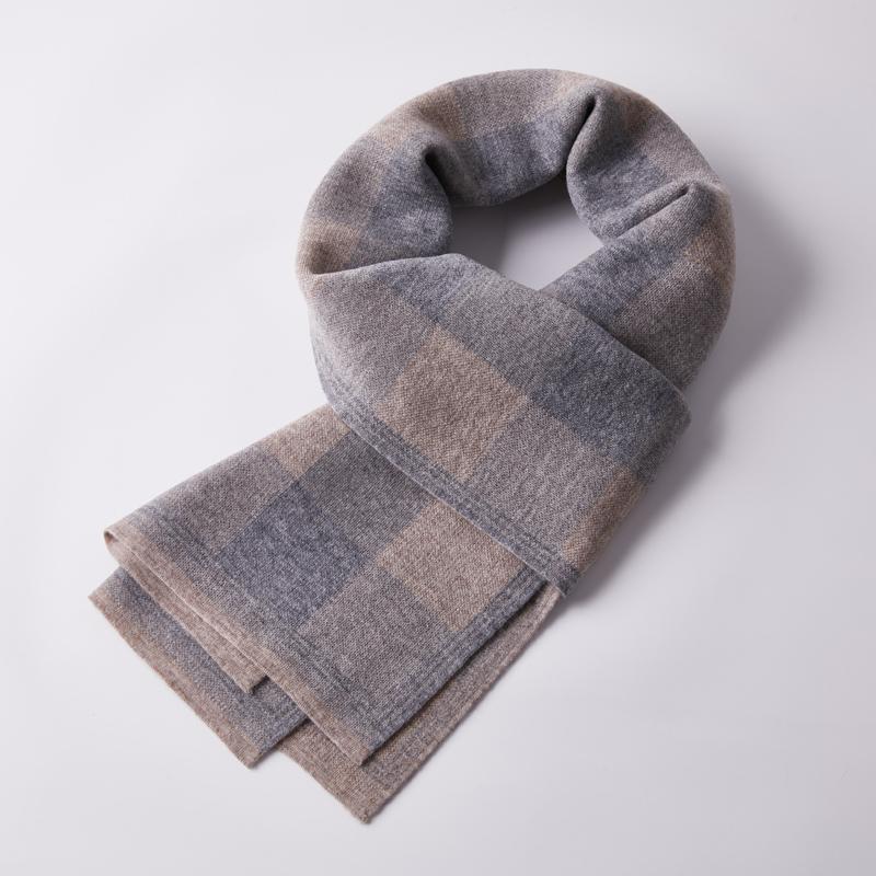 

Scarves Men's Wool Scarf Winter Couples Joker Thickened Warm Knitted Plaid Tide