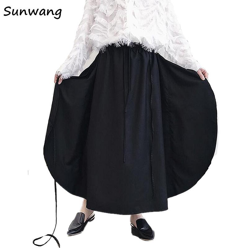 

Men's Pants Sunwang 2021 Fashion High Quality College Style Dark Big Skirt Harem Men Casual Culottes Size -XXL, Black