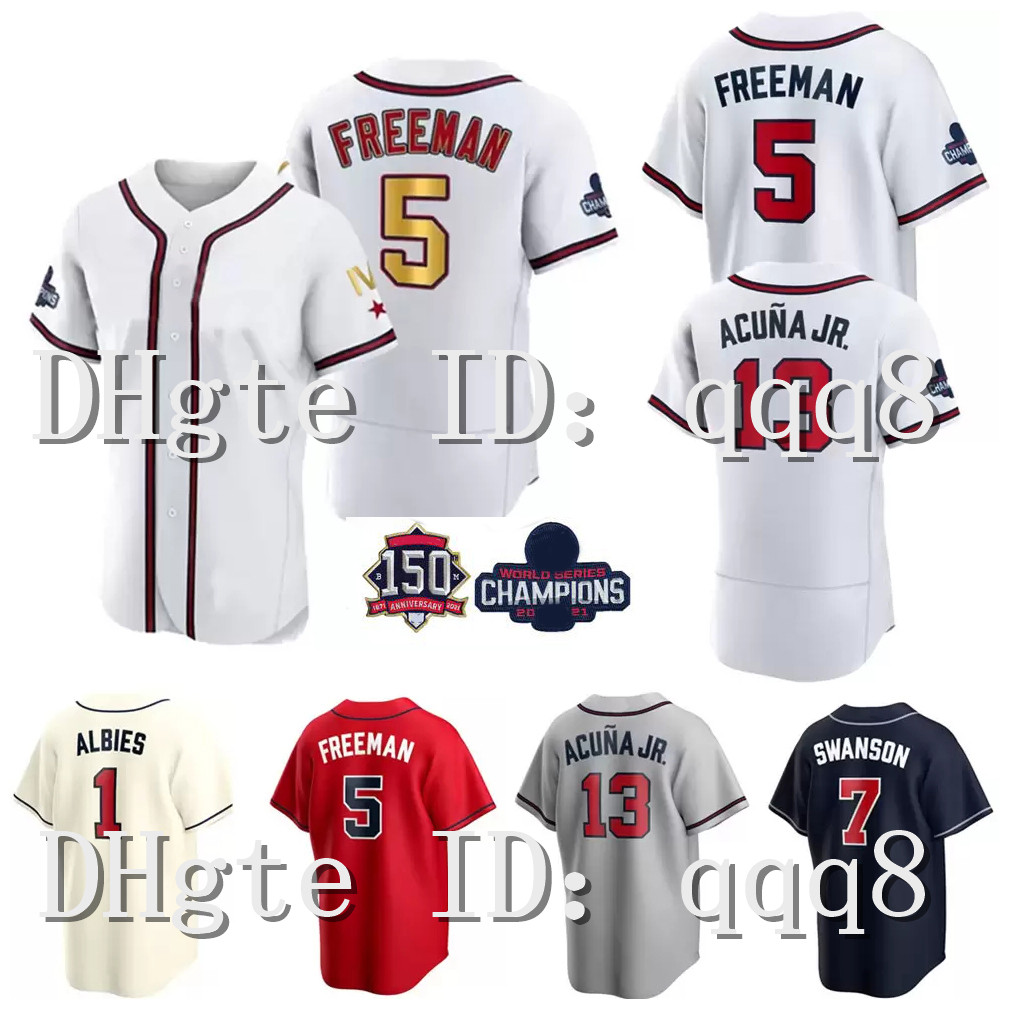 

2021 World Series Champions Braves Matt Olson Ronald Acuna Jr. Jersey Ozzie Albies Jorge Soler Austin Riley Chipper Jones Dansby Swanson Max Fried Inciarte Baseball, Men