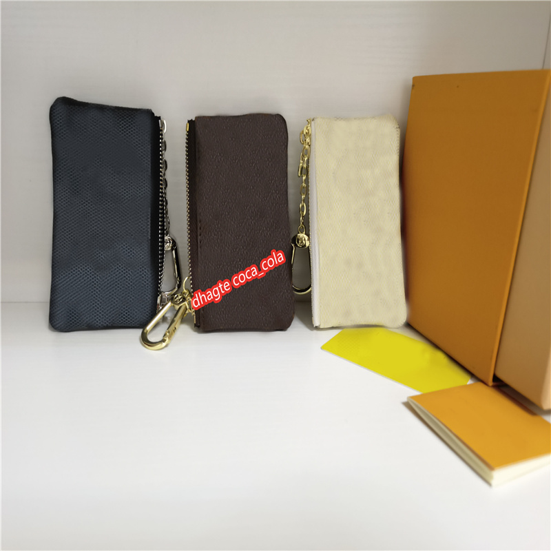 

TOP quality With original box 3 style Fashion Key bag Coin bag keychain leather wallet for women short wallet Card holder women purse classic zipper pocket 62650