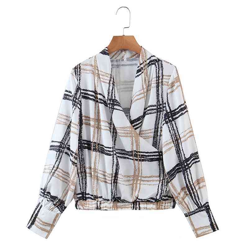 

Casual plaid Loose Poplin Shirts Oversize Tops Ladies Fashion Long Sleeve Turn-down Collar Blouse shirt 210524