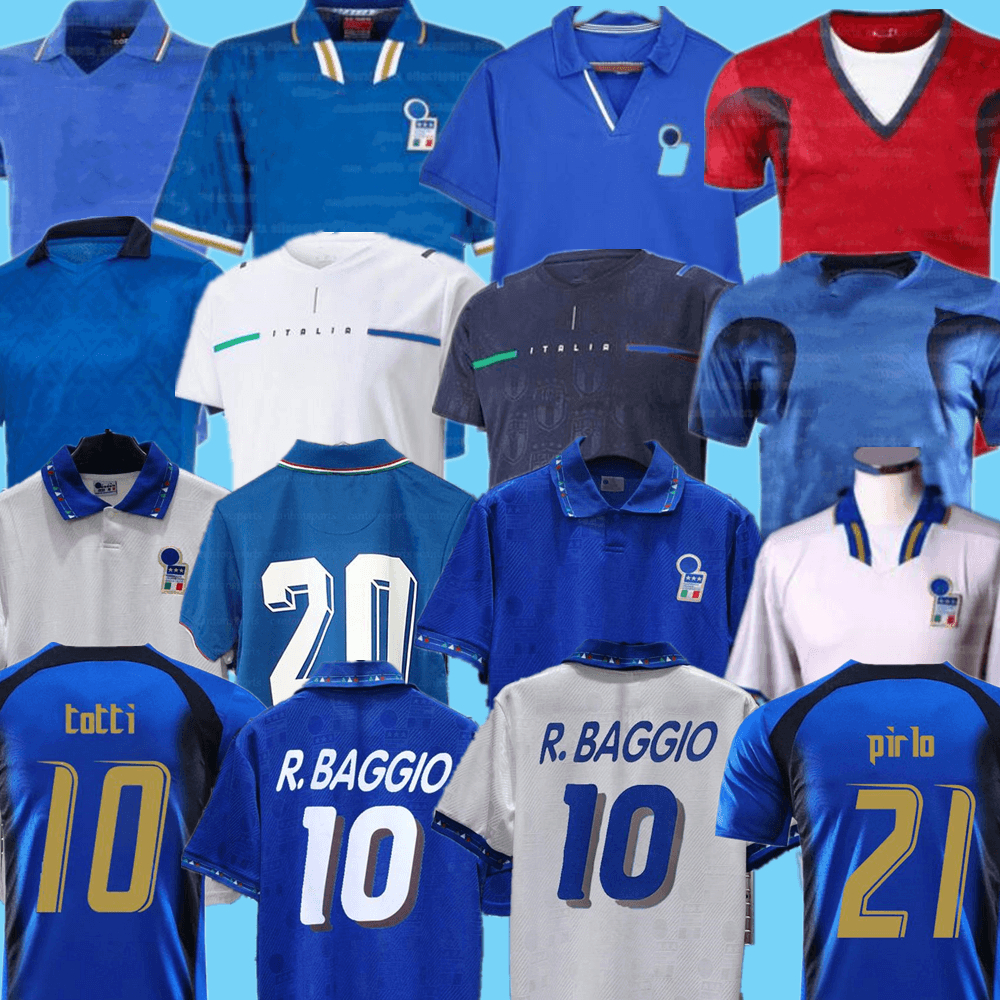 

Thai Jacqu 1994 1996 Italy National team retro home away soccer jerseys 94 98 06 italy R. BAGGIO MALDINI ZOLA vintage 82 90 classic football, 1994 home