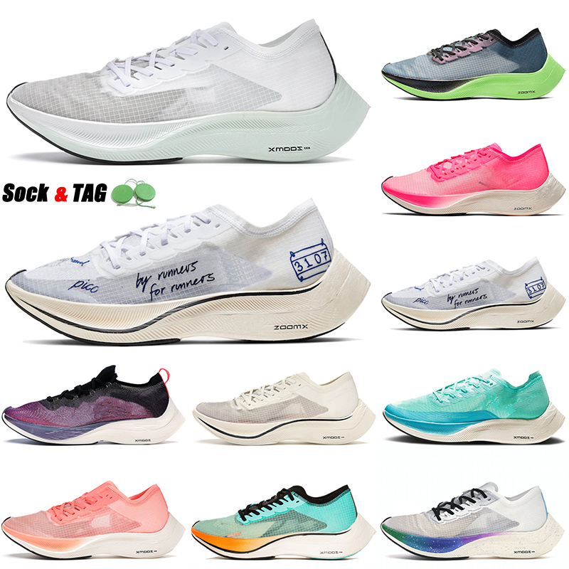 

High Quality Running Shoes Zoomx Vaporfly Next% Mens Women Hyper Jade Blue Ribbon Sports NYC Obsidan Volt Outdoor Trainers SIZE 36-45, C16 blue ribbon sports 36-45