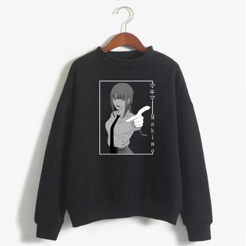 

Men's Hoodies & Sweatshirts Makima Sweatshirt Women Men Sportswear Unisex Long Sleeve Clothes Chainsaw Man Winter, Black