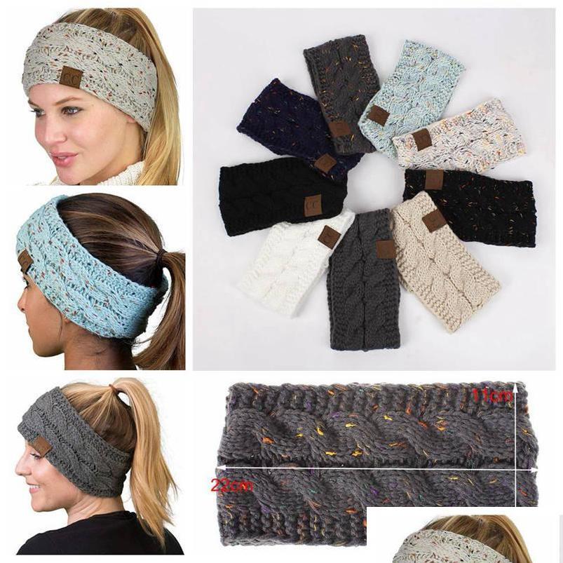 

Caps 21 Colors Cc Knitted Crochet Headbands Women Winter Sports Headwrap Hairband Turban Head Band Ear Warmer Beanie Cap Big Kids Hats Cqedi, Yellow