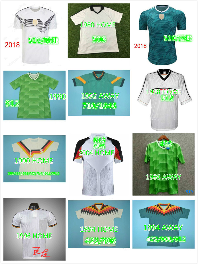 

2004 2006 1990 1992 1994 Germany Retro Soccer Jersey home away KLINSMANN Matthias football shirts 1996 1998 1988 1980 2014 KALKBRENNER Littbarski BALLACK, Blue