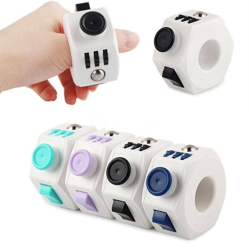 

DHL Fidget Rings Decompression Toy Funny Magic ABS Anti Stress Cube Toys Magics Cubes Spinner Ring Shape Birthday Gift