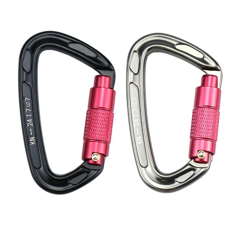 24KN Aluminum D-Ring Locking Carabiner Keychain Clip fit Dog Leash DURABLE 