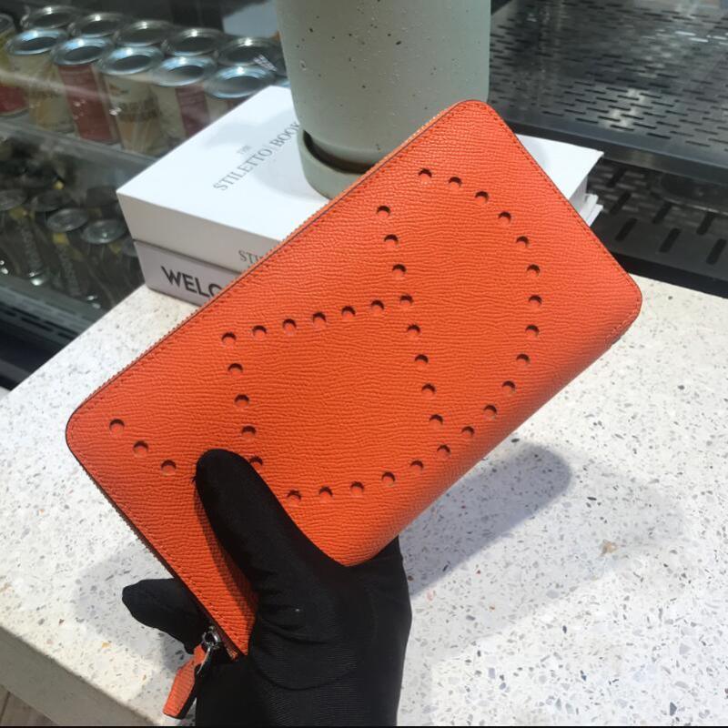 

Wallets San Maries Women Wallet Epsom Leather Purse Female Long Hollow Out Coin Purses Card Holders Zipper Phone Clutch, 050 epsom green