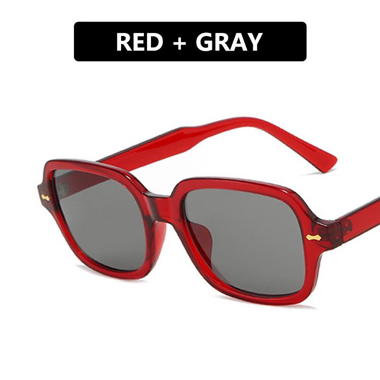 

Sunglasses European And American Big Frame Rice Nail Yellow 2021 Women's Face Red Street Po Versatile Sung