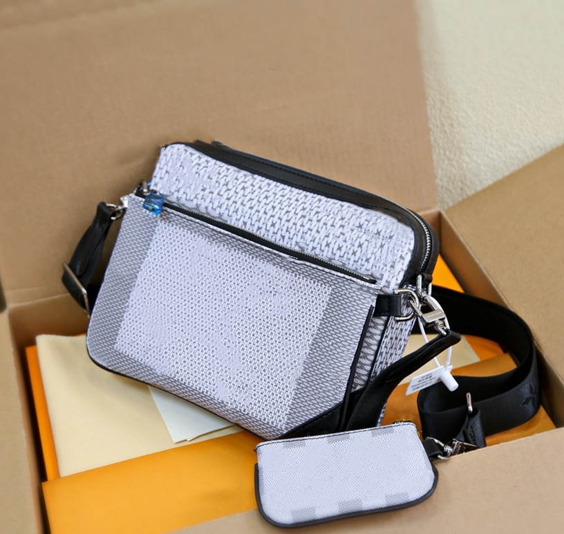 

3pcs set Multi Pochette Crossbody Bag Fashion Shoulder Bags Black Classic High Quality Clutch Zipper Coin Wallet Messenger Pocket Purse, Grey