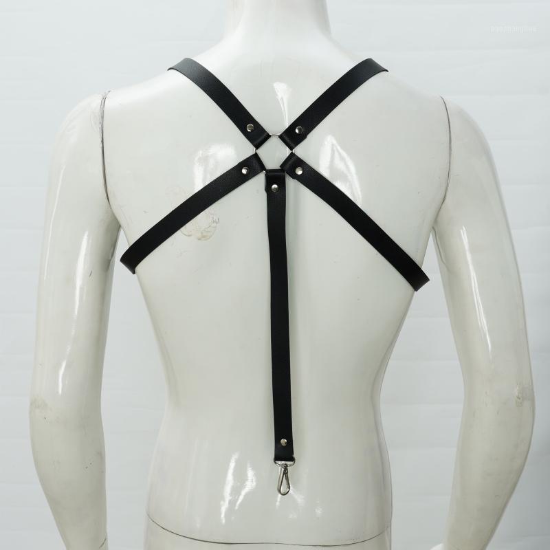 

Belts Fashion Suspenders Waist Belt For Men Adjustable Leather Gentleman Shoulder Strap Gothic Punk Body Chest Harness Girdle Costume, Black;brown