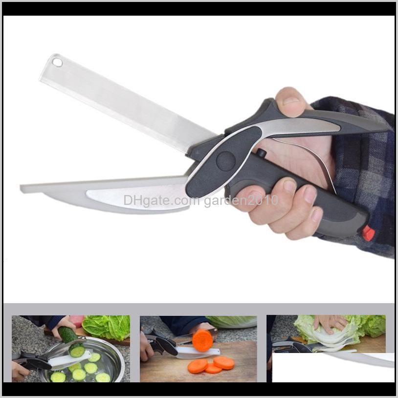

Fruit Kitchen Tools Kitchen, Dining Bar Home & Garden Drop Delivery 2021 Clever Scissors 2 In 1 Cutting Board Utility Cutter Stainless Steel
