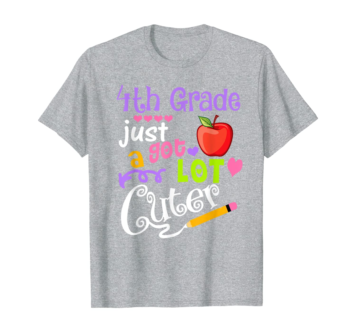 

4th grade just got a lot cuter back to school funny gift t-shirt, White;black