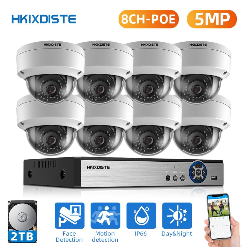 

Human Face Record H.265+ 8CH POE NVR Kit 5MP Outdoor Camera CCTV System Home Security Video Surveillance Set Wireless Kits