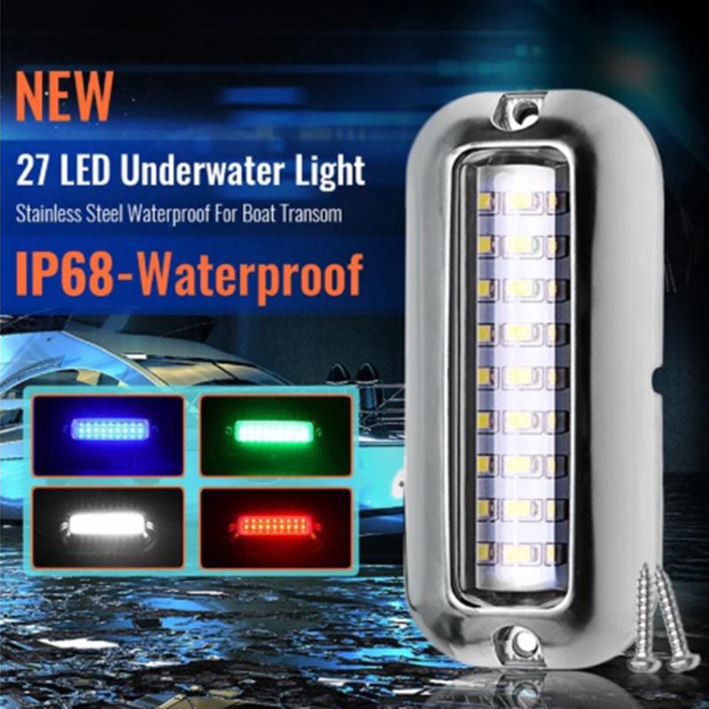 

Car Headlights 27 LED Boat Transom Light Underwater Pontoon Marine Ship Accessories Stainless Steel Waterproof IP68