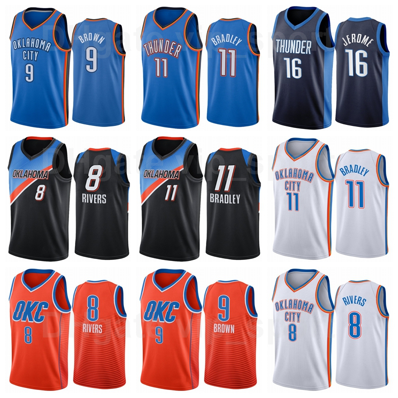 

Print Basketball 9 Moses Brow Jersey 8 Austin Rivers 16 Ty Jerome 11 Tony Bradley Blue Orange White Black Size S to XXXL