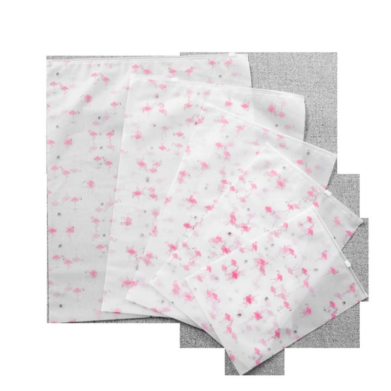 

Storage Bags 1/5pcs Travel Clothes Flamingo EVA Zipper Pouch Translucent Waterproof