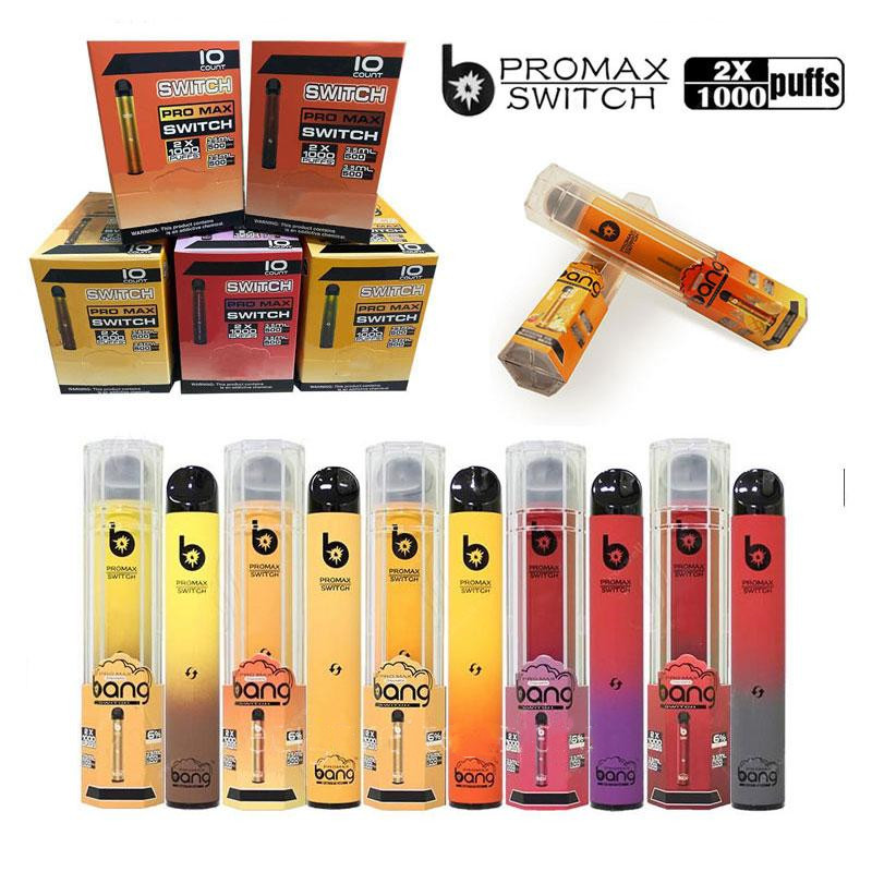 

Bang Pro Max A one-time Cigarettes Switch Disposable Pods Vapes Pen Pod Device Kit Local 1000+1000 Puffs 2 IN 1 vape e Two kinds of color VS