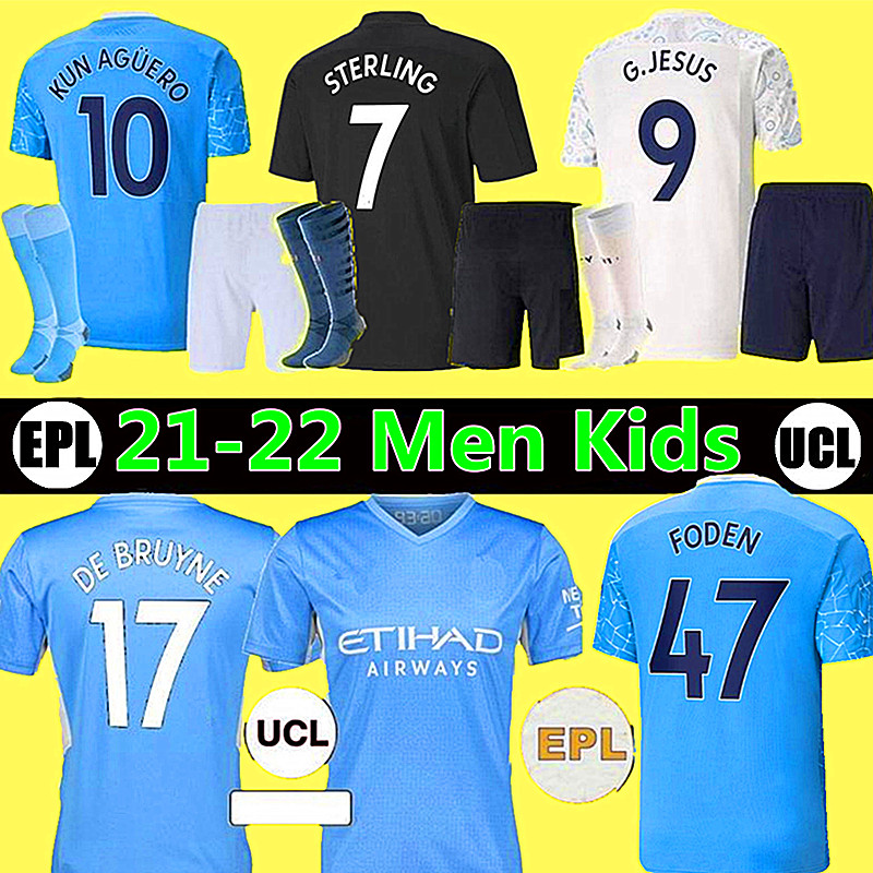 

21 22 Manchester 7 CITY STERLING MCFC soccer jersey DE BRUYNE KUN AGUERO RODRIGO FODEN BERNARDO RÚBEN 9 G. JESUS Ederson 2021 2022 football shirts MAN uniform men kids kit, Colour 9