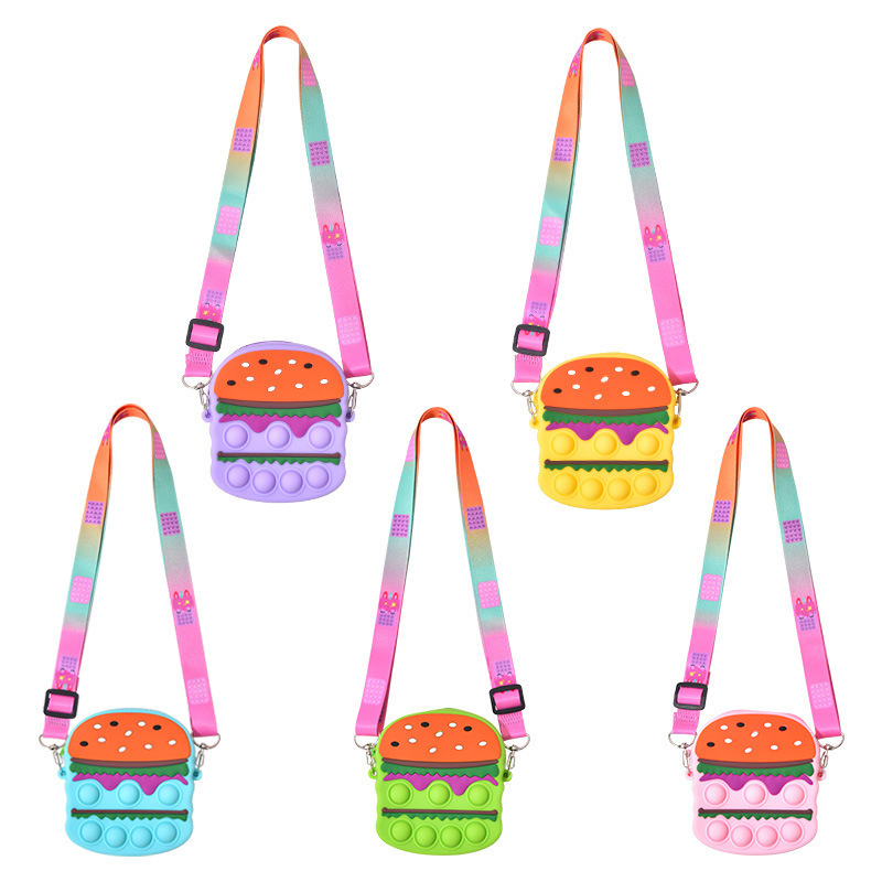 

Strawberry Unicorn Cartoon Pioneer Children's Push Poppers Messenger Bag Fidget Bubble Pineapple One-Shoulder Bags Purse Mini Kids Students Wallets GG8RQK0
