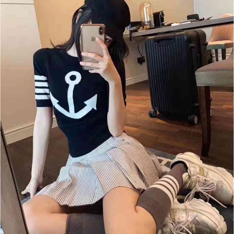 

Women's T-Shirt designer crocheted lungs, thin knitting sweaters for women, summer with bat mango, stella philant, jumper pull, femme, girl's 8AV4, 1# shoe box