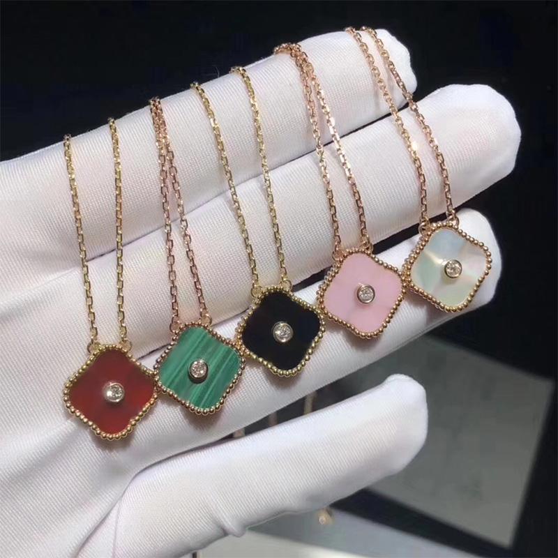 

925 Silver Diamond Fashion Classic 4/Four Leaf Necklaces Pendants Mother Pearl Clover Shell Plated 18K Gold for Women&Girl Valentine's Mother's Day Engagement Jewelry