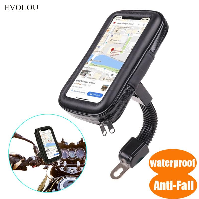 

Cell Phone Mounts & Holders Telephone Holder Motorcycle Bag For Moto Bicycle Rear View Mirror Mount Stand Waterproof Case