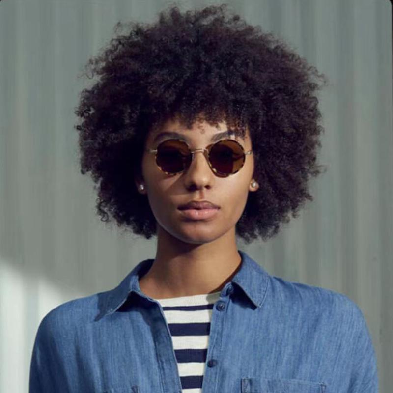 

Sunglasses Round Metal Frame Women Fashion Style Green Lens Lady, White;black