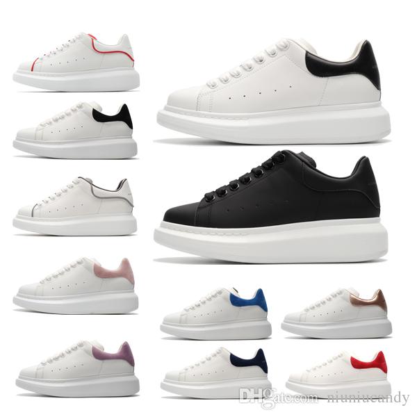 

Classic Pattern Athlethicl Walking Shoes Womens Mens Leather Platform Trainer Flat Chaussures Excellent Quality Suede Lace-Up Men Women Snea, Black