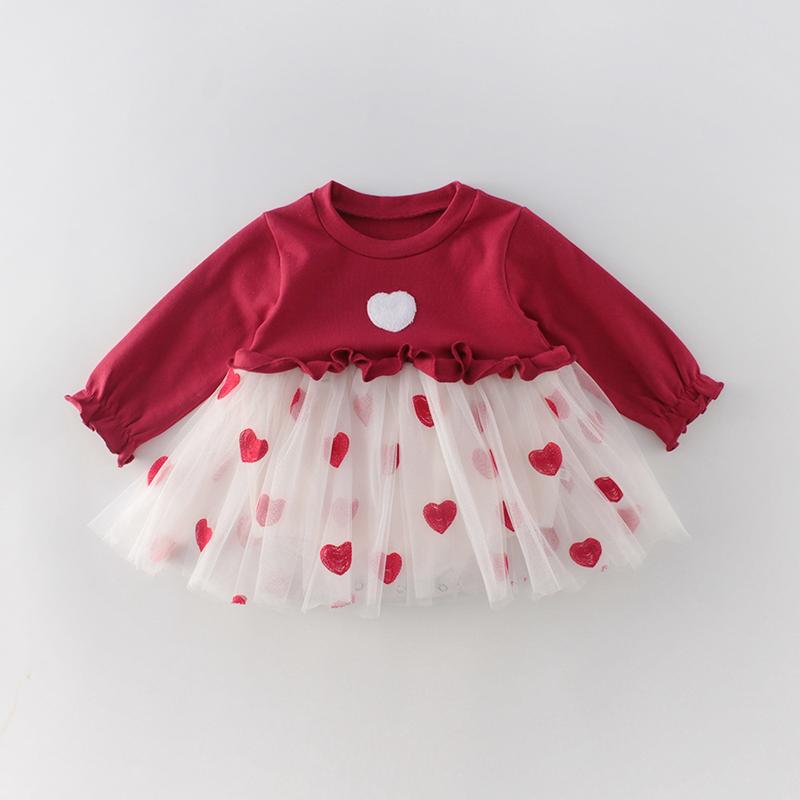 

Girl's Dresses Ma&Baby 0-2Y Autumn Winter Toddler Infant Born Baby Girls Red Dress Lace Tutu Party For Girl Clothing, Red;yellow