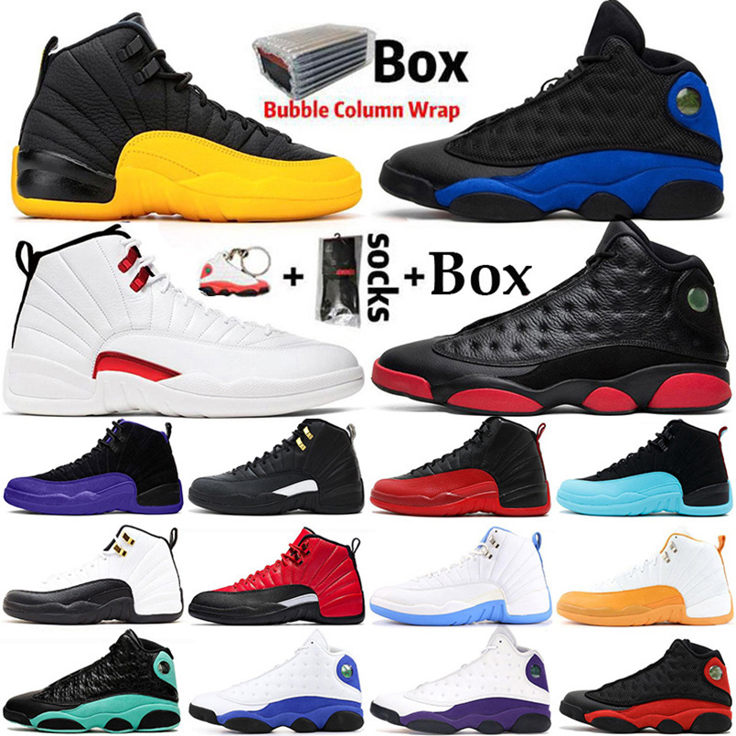 

With Box 2021 Jumpman University Gold Hyper Royal Mens Basketball Shoes 12s He Got Game Flint Black Cat 13s Chicago Bred Stone Blue Sport Sneakers