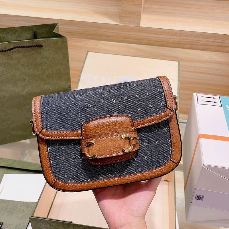 

Classic Crossbody Bag Messenger Bags Cowboy Cowhide Leather Horsebit Detachable Wide Shoulder Strap Women G Purse High Quality
