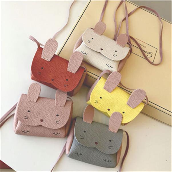 

school bags baby kids girls pu leather rabbit shoulder bag messenger handbag crossbody satchel