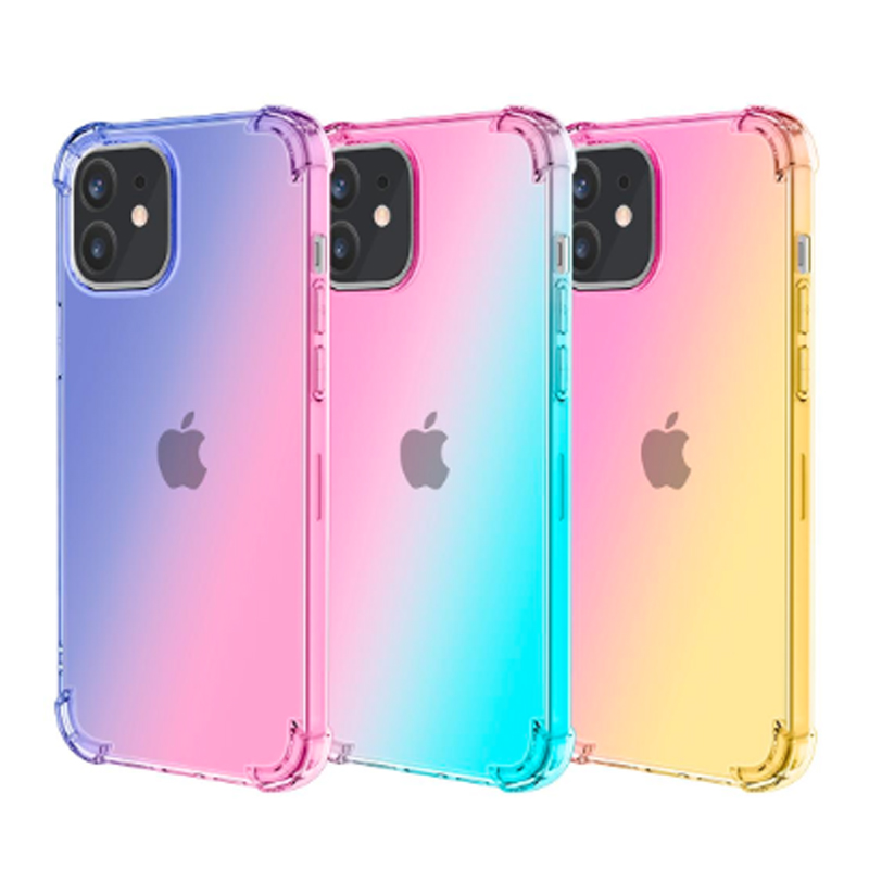 

Gradient Dual Color Transparent TPU Shockproof Phone Cases for iPhone 13 12 11 Pro Max XR XS 8 7 6 Plus S21 S20 Note20 Ultra A22 A03S A02S A12 A32 A52 A72 A82 S21FE, Mix(leave note)
