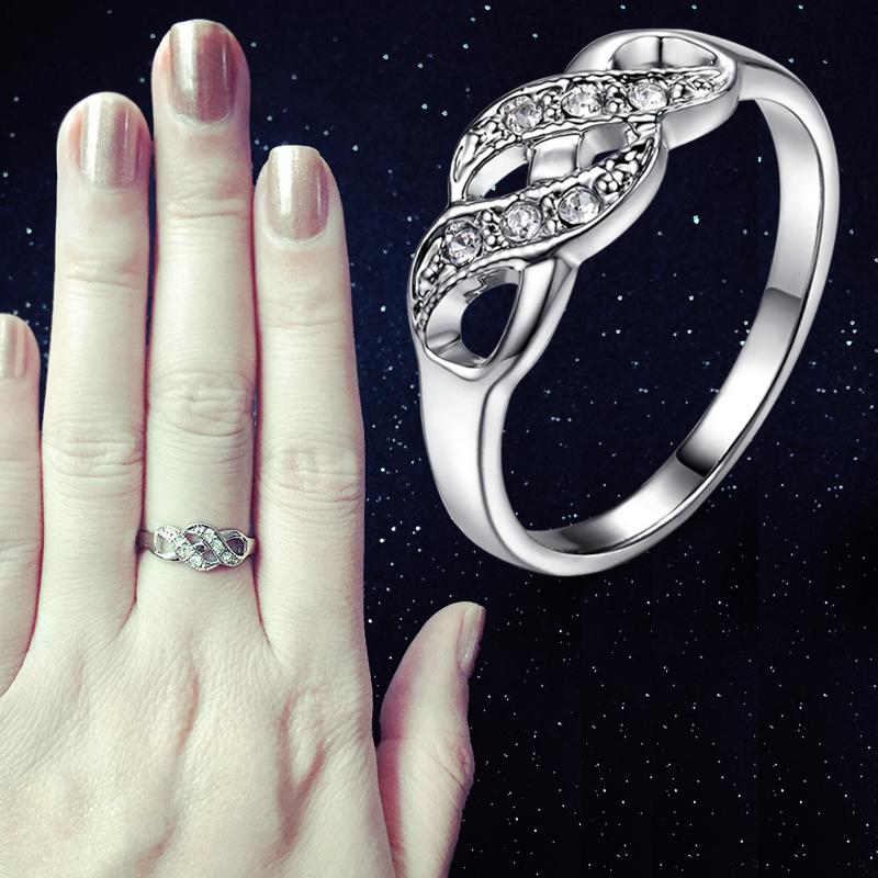 

Cluster Rings DWR226 Cubic Zirconia Silver Color Finger Ring For Women Fashion Brand Jewelry Austrian Crystal Anel Aneis Joias, Golden;silver