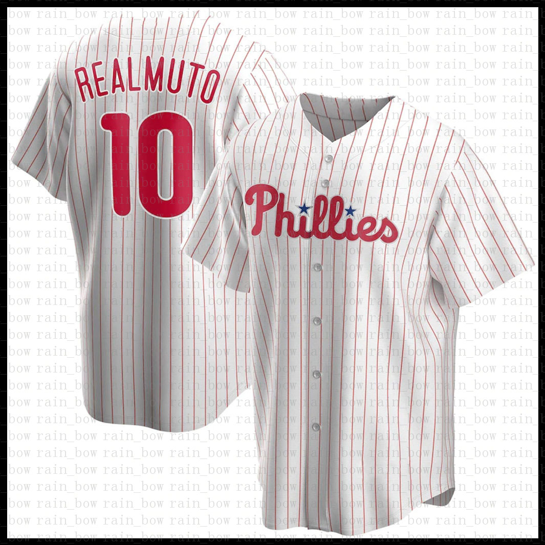 

Philadelphia Custom Phillie 10 JT Realmuto Baseball Jersey Bryce Mike Schmidt Harper Darren Daulton AaronÂ Nola RhysÂ Hoskins Jim Thome, Blue;black