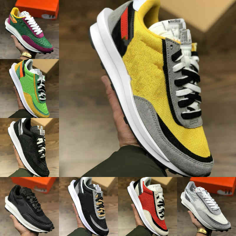 

2021 Nlke Running Shoes Dark Iris Sesame Blue Void Sacais X Waffle LDV VaporWaffle Pine Green Pegasus Nylon Black White Off Trainers Sneakers Size