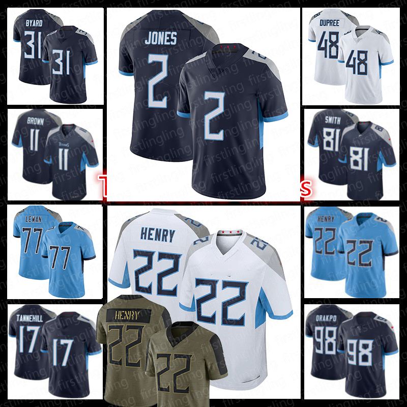 

22 Derrick Henry AJ Brown Julio Jones Football Jersey Derrick Henry Adrian Peterson Ryan Tannehill Jeffery Simmons Taylor Lewan Simmons Rogers, Custom women jersey(taitan)