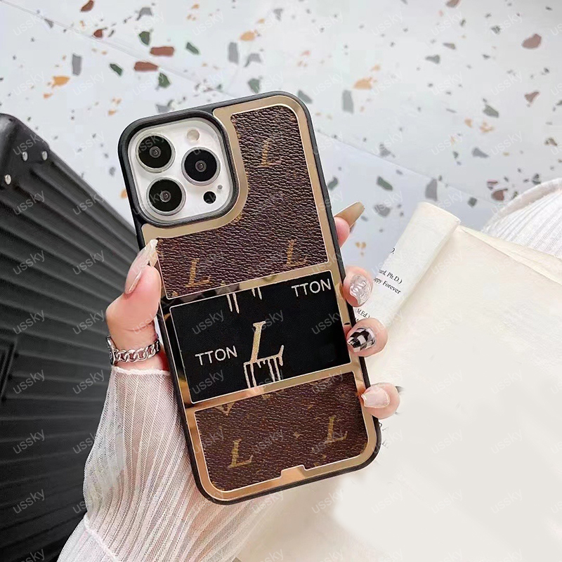 

Luxurys Designers Leather Phone Cases For IPhone 11 12 13 14 Pro Promax Flower Cover Letter Case D2112073Z, White damier
