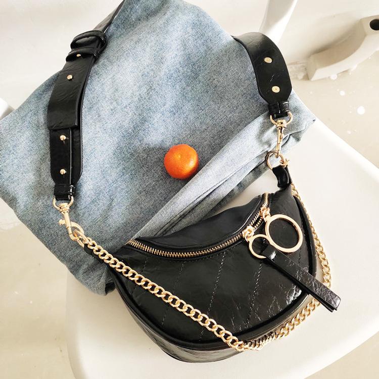 

Waist Bags OLUOLIN Chest Bag Shoulder Fashion Chain Pouch Crocodile Pattern Metal Chic Strap Luxury Crossbody