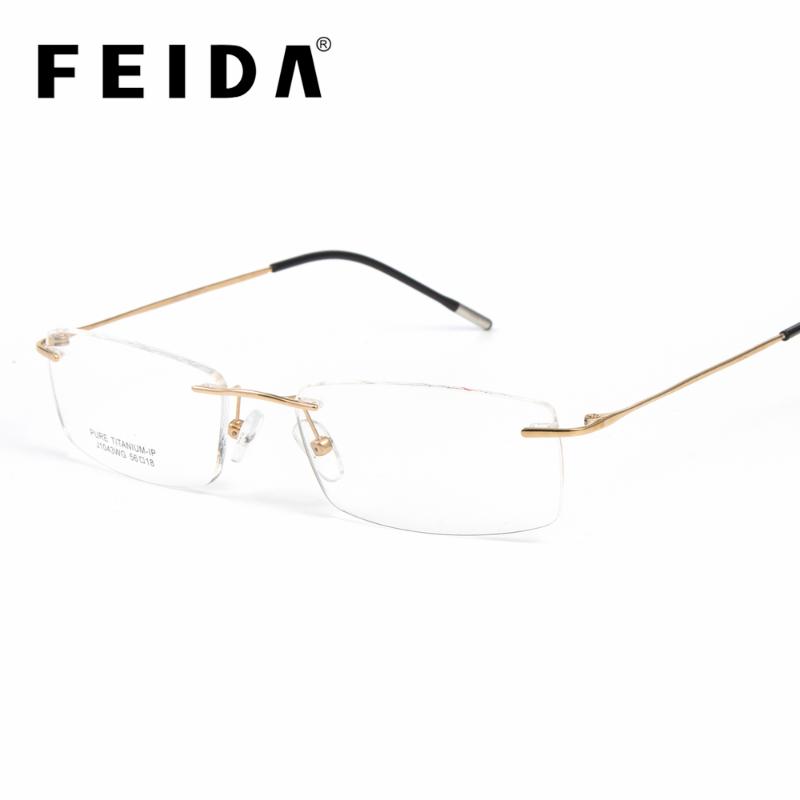 

Fashion Sunglasses Frames Pure Titanium Glasses Frame Men Rimless Eyewear Myopia Eye Glass Prescription Eyeglasses 2021 Optical, Black