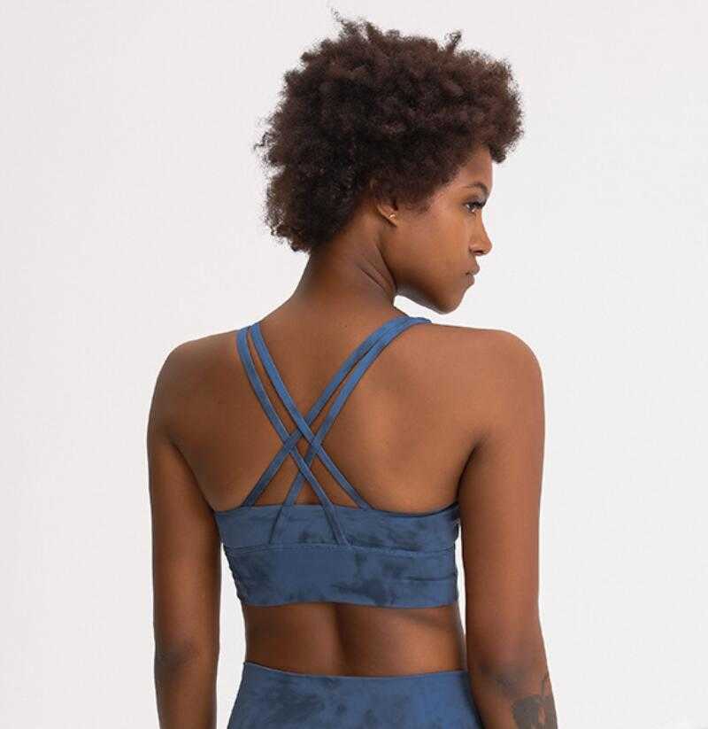 

afk_lu bra block color yoga outfits  lines push up sports bra training gym clothes women underwear, Dark carbon grey
